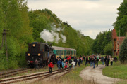 04.05.2014 Pociąg Joannita z Ol49-69 stoi na stacji w Gronowie