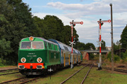 16.08.2014 Pociąg Pompa II z SU45-089 i SP32-204 zbliża się do stacji Międzychód