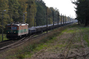 10.10.2014 Lokomotywa Skoda 183 035-5 z wagonami zbliża się do Miał
